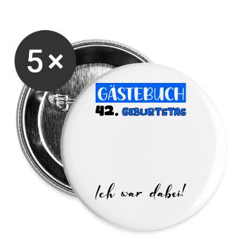 Livre d’or Décoration Hommes 42e anniversaire Tshirt Homme - Lot de 5 grands badges (56 mm) - blanc - Devant