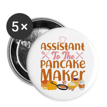 Pancake Lover Kids Assistant À - Lot de 5 grands badges (56 mm) - blanc - Devant