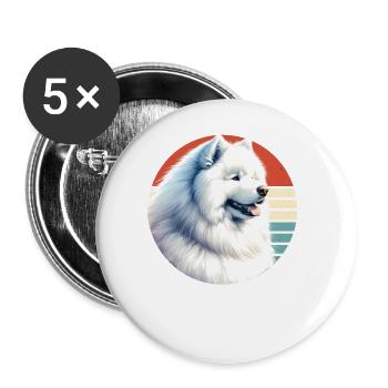 Samoyed Dog Gifts Cute Samoyed Dog Graphic - Buttons large 2.2''/56 mm (5-pack) - white - Front