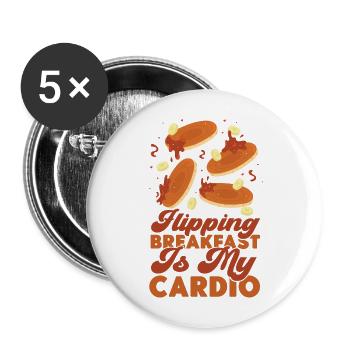 Pancake Lover Kids Flipping - Buttons large 2.2''/56 mm (5-pack) - white - Front