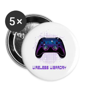 Gamers Video Gaming Geek Console Game Controller - Buttons large 2.2''/56 mm (5-pack) - white - Front