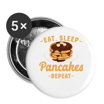 Les enfants amoureux des crêpes mangent le sommeil - Lot de 5 grands badges (56 mm) - blanc - Devant