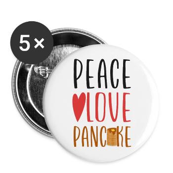 Amoureux des crêpes Enfants Fille Paix Amour - Lot de 5 grands badges (56 mm) - blanc - Devant