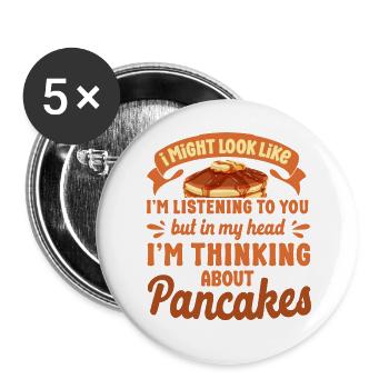 Pancake Lover Kids I Might Look - Buttons large 2.2''/56 mm (5-pack) - white - Front