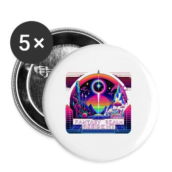 Fantasy Realm Resident 3 - Buttons groß 56 mm (5er Pack) - Weiß - Vorne