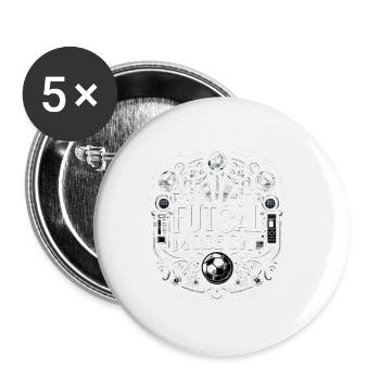 Mode Futsal Sur 12 - Lot de 5 grands badges (56 mm) - blanc - Devant