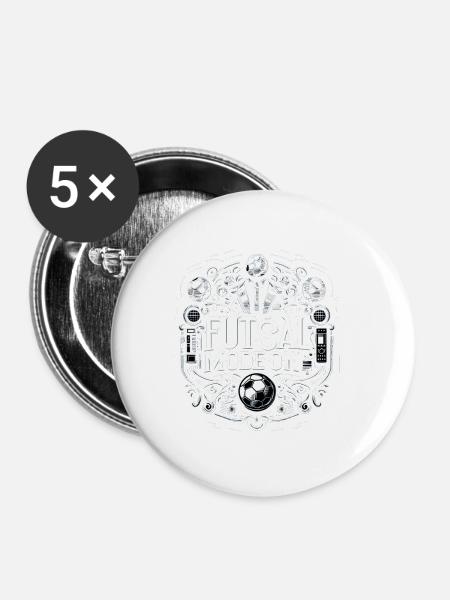 Futsal Mode On 12 - Buttons groß 56 mm (5er Pack) - Weiß