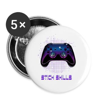 Gamers Video Gaming Geek Console Game Controller - Buttons large 2.2''/56 mm (5-pack) - white - Front