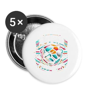 Mode Futsal Sur 9 - Lot de 5 grands badges (56 mm) - blanc - Devant