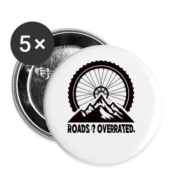Routes Surestimées VTT VTT VTT - Lot de 5 grands badges (56 mm) - blanc - Devant