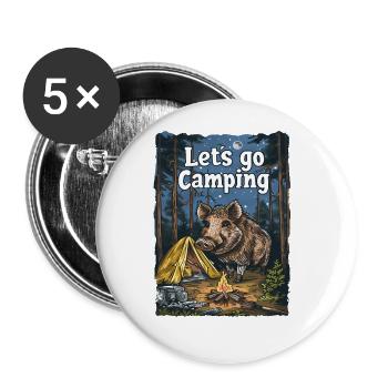 Lets Go Camping Wild Boar Adventure Camping - Buttons large 2.2''/56 mm (5-pack) - white - Front