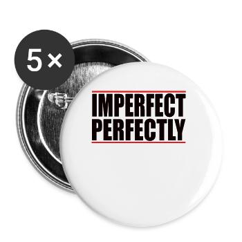 Imparfait Parfaitement Citation Perfekt Selbstbewusst - Lot de 5 grands badges (56 mm) - blanc - Devant
