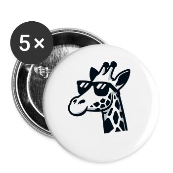 Lustige Giraffen gezeichnete Giraffe Geschenk - Buttons groß 56 mm (5er Pack) - Weiß - Vorne