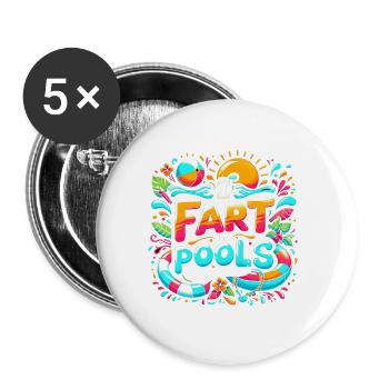 Je Pète Dans Les Piscines 14 - Lot de 5 grands badges (56 mm) - blanc - Devant