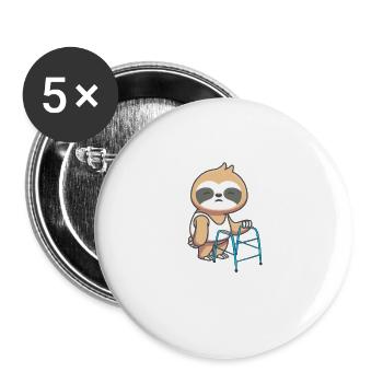Ruhestand Pension Rentnerin Rentner Rente 2024 - Buttons groß 56 mm (5er Pack) - Weiß - Vorne