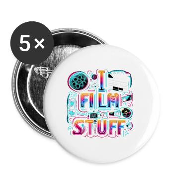 I Film Stuff 15 - Buttons large 2.2''/56 mm (5-pack) - white - Front