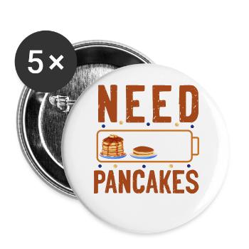 Pancake Lover Kids Batterie Besoin - Lot de 5 grands badges (56 mm) - blanc - Devant