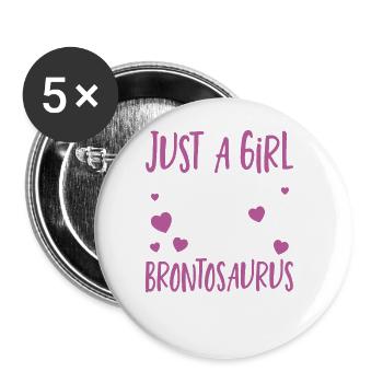 Brontosaurus Dino Gift - Buttons large 2.2''/56 mm (5-pack) - white - Front