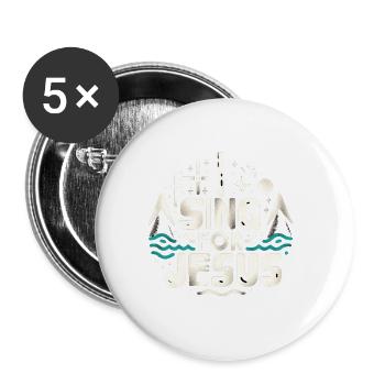 I Sing For Jesus 4 - Buttons large 2.2''/56 mm (5-pack) - white - Front