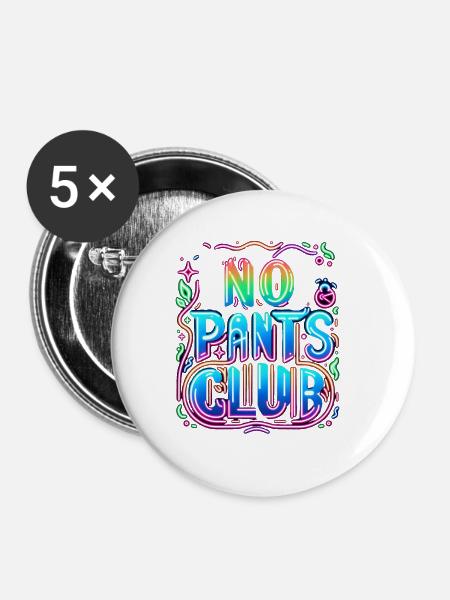No Pants Club 5 - Buttons groß 56 mm (5er Pack) - Weiß