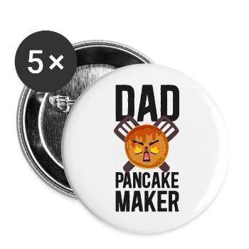 Amateur de crêpes Enfants Papa Papa Crêpe - Lot de 5 grands badges (56 mm) - blanc - Devant