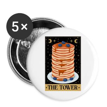 Amoureux des crêpes Les enfants La Tour - Lot de 5 grands badges (56 mm) - blanc - Devant