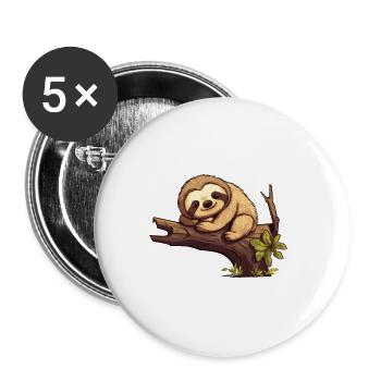 My parents all say I'm lazy sloth - Buttons large 2.2''/56 mm (5-pack) - white - Front