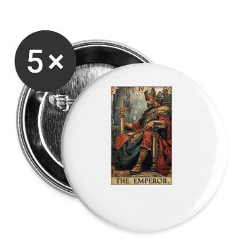 Carte de tarot L’Empereur Le Souverain - Lot de 5 grands badges (56 mm) - blanc - Devant