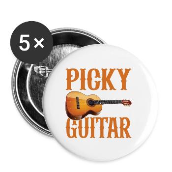 I'm Picky So I Play The Guitar 13 - Buttons large 2.2''/56 mm (5-pack) - white - Front