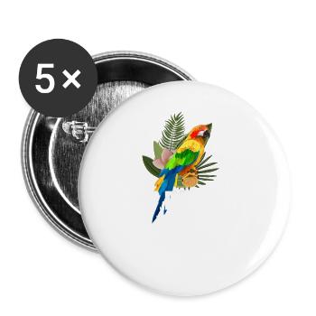 Papageien-vater Für Papageien-liebhaber - Buttons groß 56 mm (5er Pack) - Weiß - Vorne