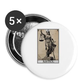 Tarot Cards Tarot Card Justice Justice - Buttons large 2.2''/56 mm (5-pack) - white - Front