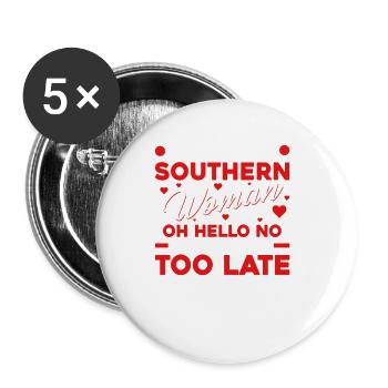 When a woman from the South says, "Oh, hello, - Buttons large 2.2''/56 mm (5-pack) - white - Front