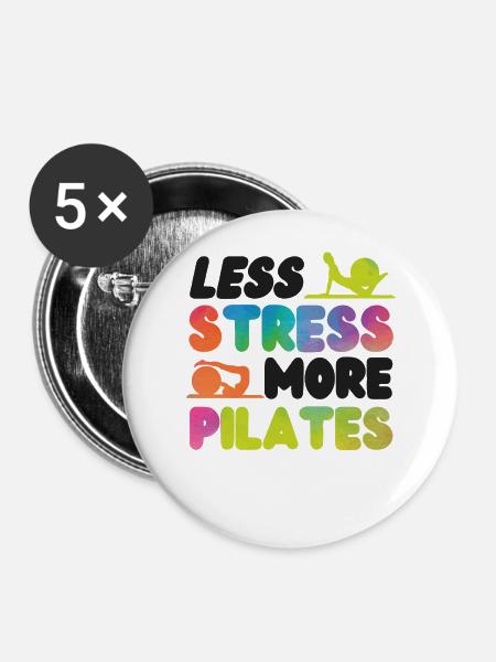 Pilates Instructor Teacher - Buttons groß 56 mm (5er Pack) - Weiß