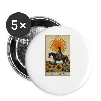 Tarot Cards Tarot Card The Sun The Sun - Buttons large 2.2''/56 mm (5-pack) - white - Front