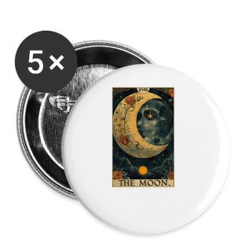 Tarotkarten Tarotkarte The Moon Der Mond - Buttons groß 56 mm (5er Pack) - Weiß - Vorne