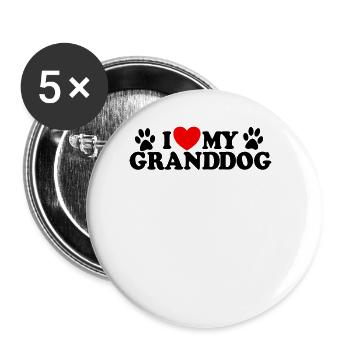 Ich liebe meinen Großeleltern Großeltern Großelelb - Buttons groß 56 mm (5er Pack) - Weiß - Vorne