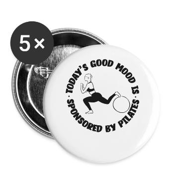 Pilates Instructor Teacher Today's - Buttons groß 56 mm (5er Pack) - Weiß - Vorne