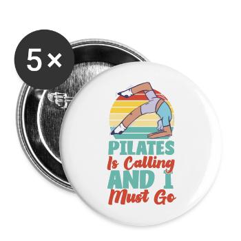 Instructeur de Pilates Professeur Rétro - Lot de 5 grands badges (56 mm) - blanc - Devant