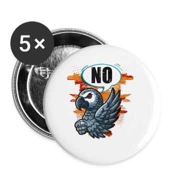 African Grey Parrot Gift - Buttons large 2.2''/56 mm (5-pack) - white - Front