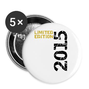 2015 Limited Edition Geburtstag Geschenk Deko - Buttons groß 56 mm (5er Pack) - Weiß - Vorne