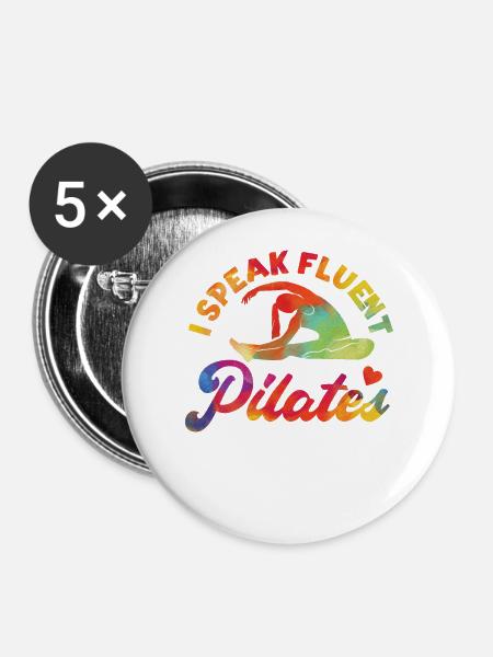 Pilates Instructor Teacher - Buttons groß 56 mm (5er Pack) - Weiß
