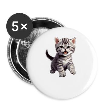 Cat Cats American Shorthair - Buttons large 2.2''/56 mm (5-pack) - white - Front