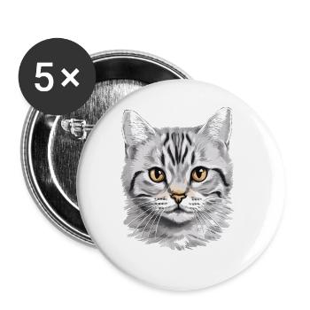 Cat Cats American Shorthair - Buttons large 2.2''/56 mm (5-pack) - white - Front