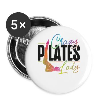Pilates Instructor Teacher - Buttons groß 56 mm (5er Pack) - Weiß - Vorne