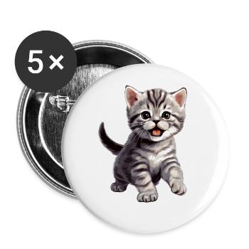 Cat Cats American Shorthair - Buttons large 2.2''/56 mm (5-pack) - white - Front