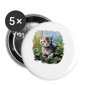 Cat Cats American Shorthair - Buttons large 2.2''/56 mm (5-pack) - white - Front