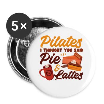 Pilates Instructor Teacher Pun - Buttons groß 56 mm (5er Pack) - Weiß - Vorne