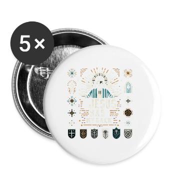 Jésus est là pour moi 20 - Lot de 5 grands badges (56 mm) - blanc - Devant
