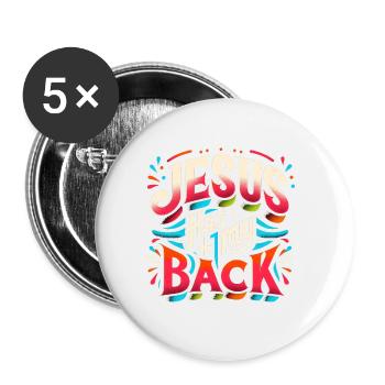 Jésus est là pour moi 22 - Lot de 5 grands badges (56 mm) - blanc - Devant