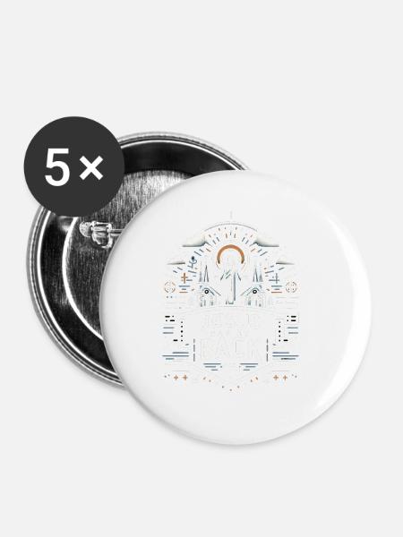 Jesus Has My Back 28 - Buttons groß 56 mm (5er Pack) - Weiß